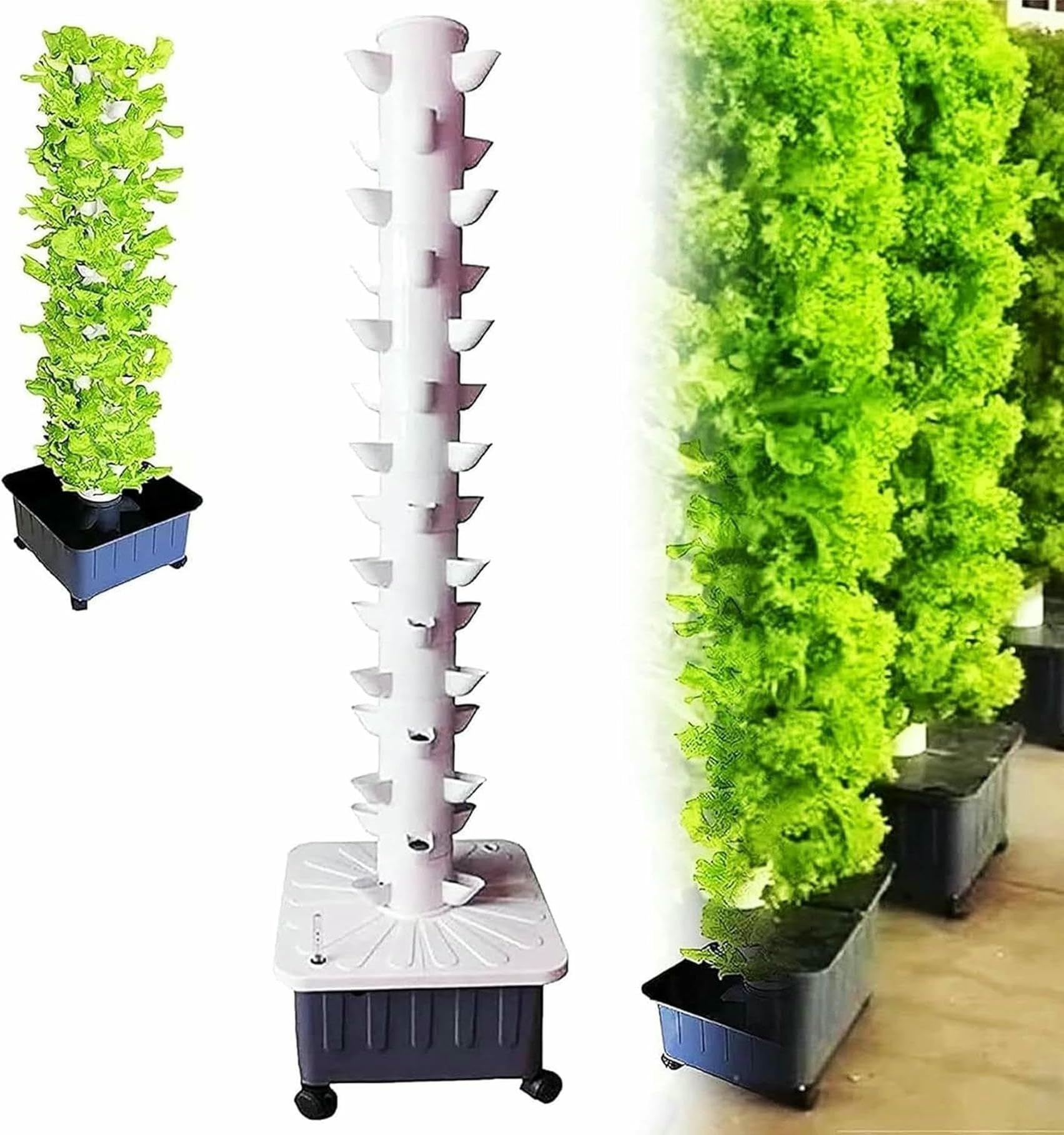 Torre idroponica a 15 Strati e 45 Fori, Sistema di piantagione idroponica, Sistema di piantagione idroponica per Giardino Verticale, piantagione in Serra agricola