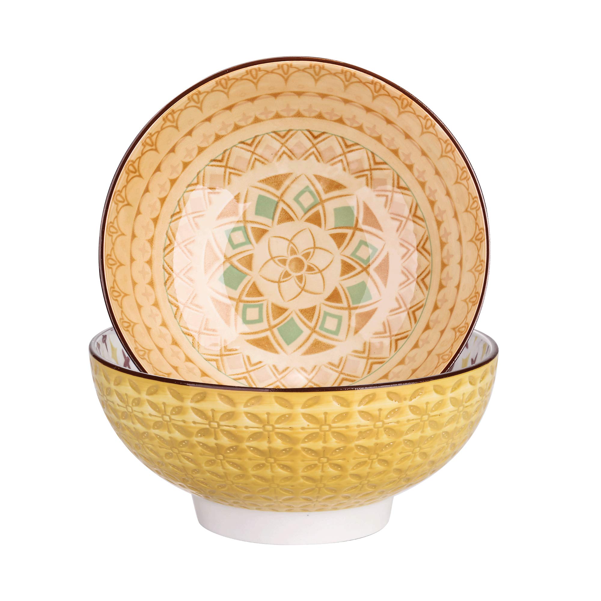 vancasso Bonita Cereal Bowls, 25 oz Ceramic Soup Bowls Set of 6, Serving Bowls, Dessert Bowls, Dipping Bowls, Dishwasher & Microwave Safe, for Salad, Porridge, Rice, Warm Color — view 17