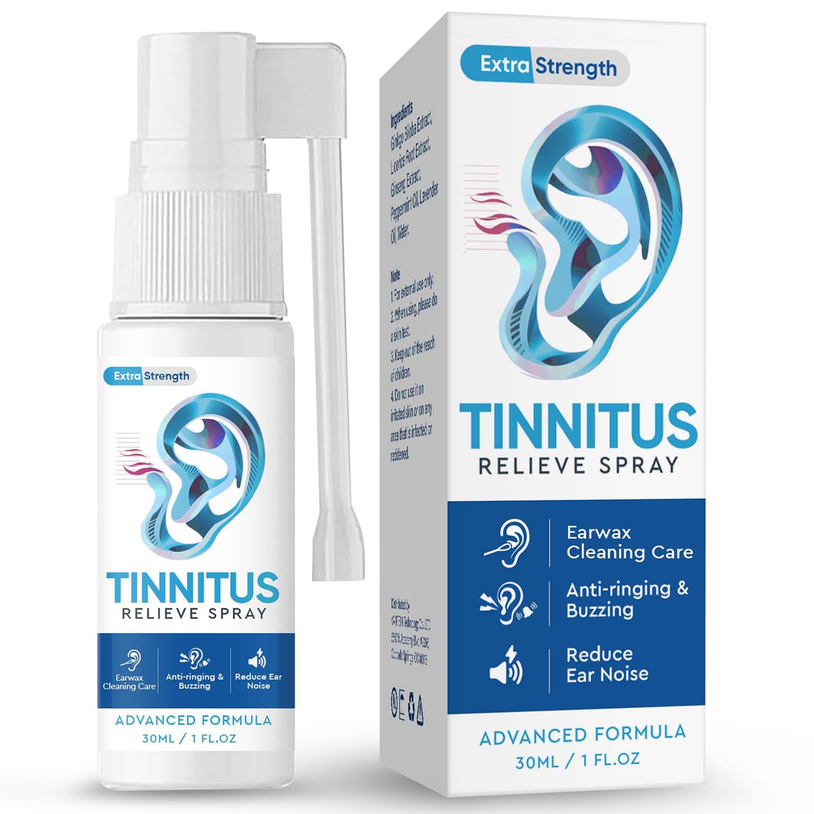 Tinnitus Relief for Ringing Ears, Ear Ringing Relief Drops for Tinnitus Relief,Natural Ingredients Ear Tinnitus Relief, 30ml
