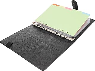 VILLCASE 1 Conjunto De Envelopes De Dinheiro Para Livro De Orçamento A5 Pasta De Caderno Abas Para Economizar Dinheiro Pasta De Couro Pu A5 Pasta De Orçamento De Dinheiro A5 Pasta De