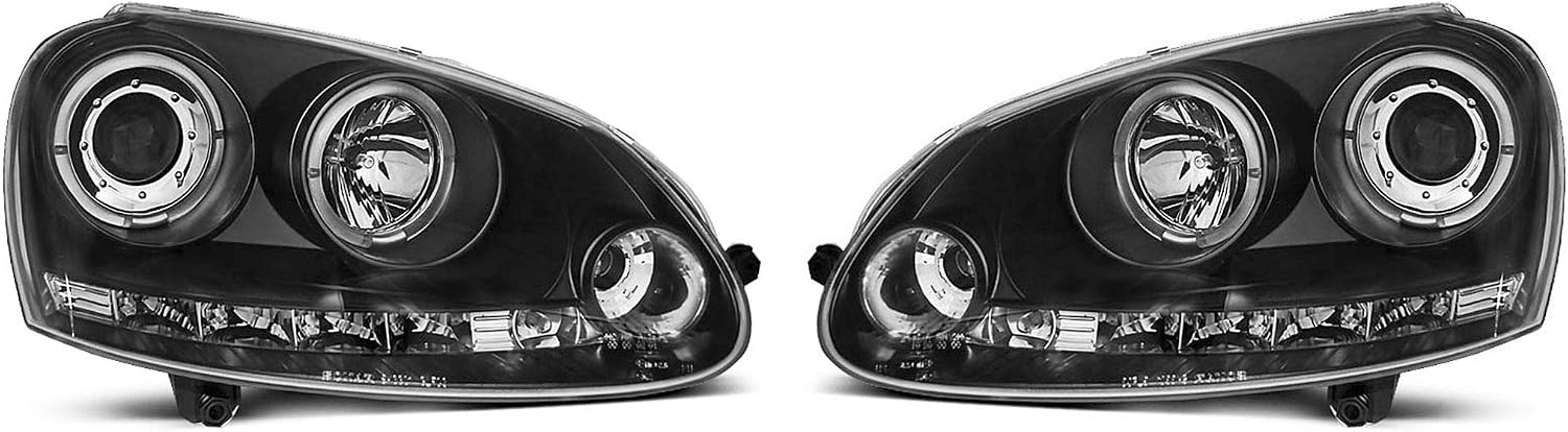 Headlights VR-1683 Front Lights Car Lamps Car Lights Headlights Headlamps Driver And Passenger Side Angel Eyes Black