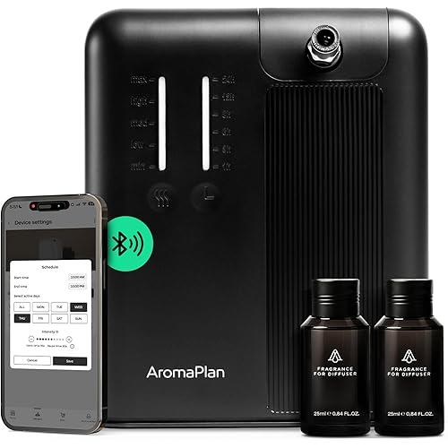 AromaPlan 5 Star Collection Cold Air Scent Diffuser, Whole House (2 Scents Included)- Waterless Smart Aroma, Scent &Time Adjust., App Control, HVAC | Home, Commercial, Hotel | Large Room, 2,000 sq.ft