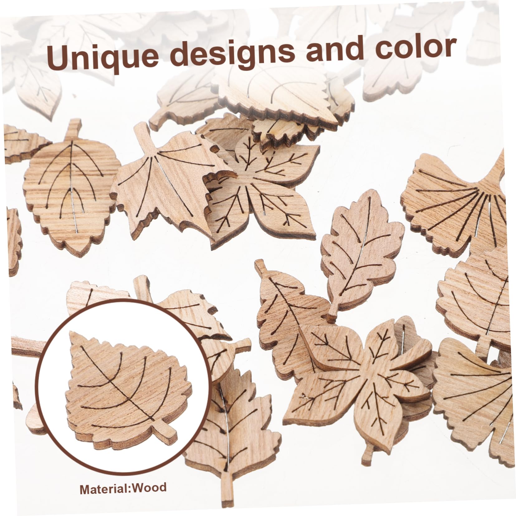 SHINEOFI 50 Pièces Copeaux Bois Motif Scrapbooking DIY Copeaux Bois Détail Scrapbooking Artistique