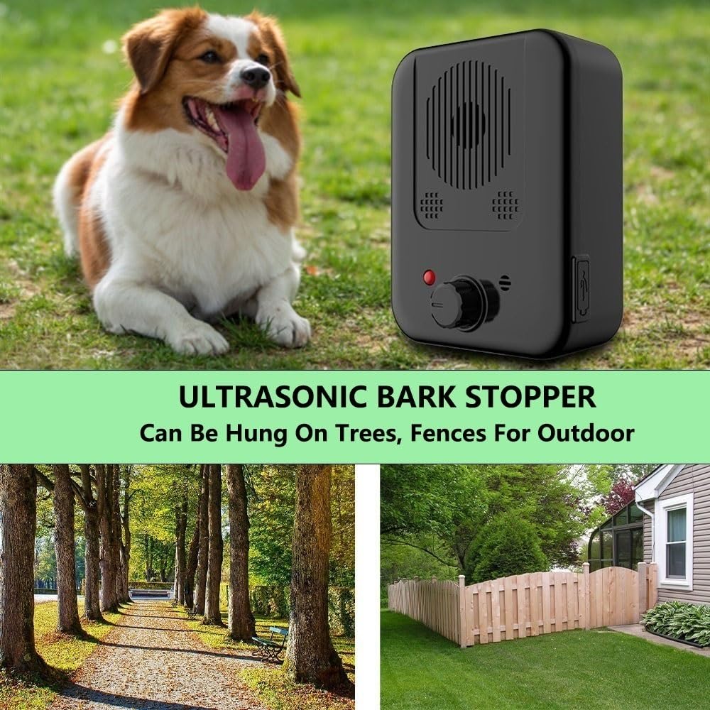 Dissuasore Ultrasuoni Per Cani - Dispositivo Anti-Abbaio Portatile, Per Interni Ed Esterni, Nero, 13x2.5x5cm - Foto 3