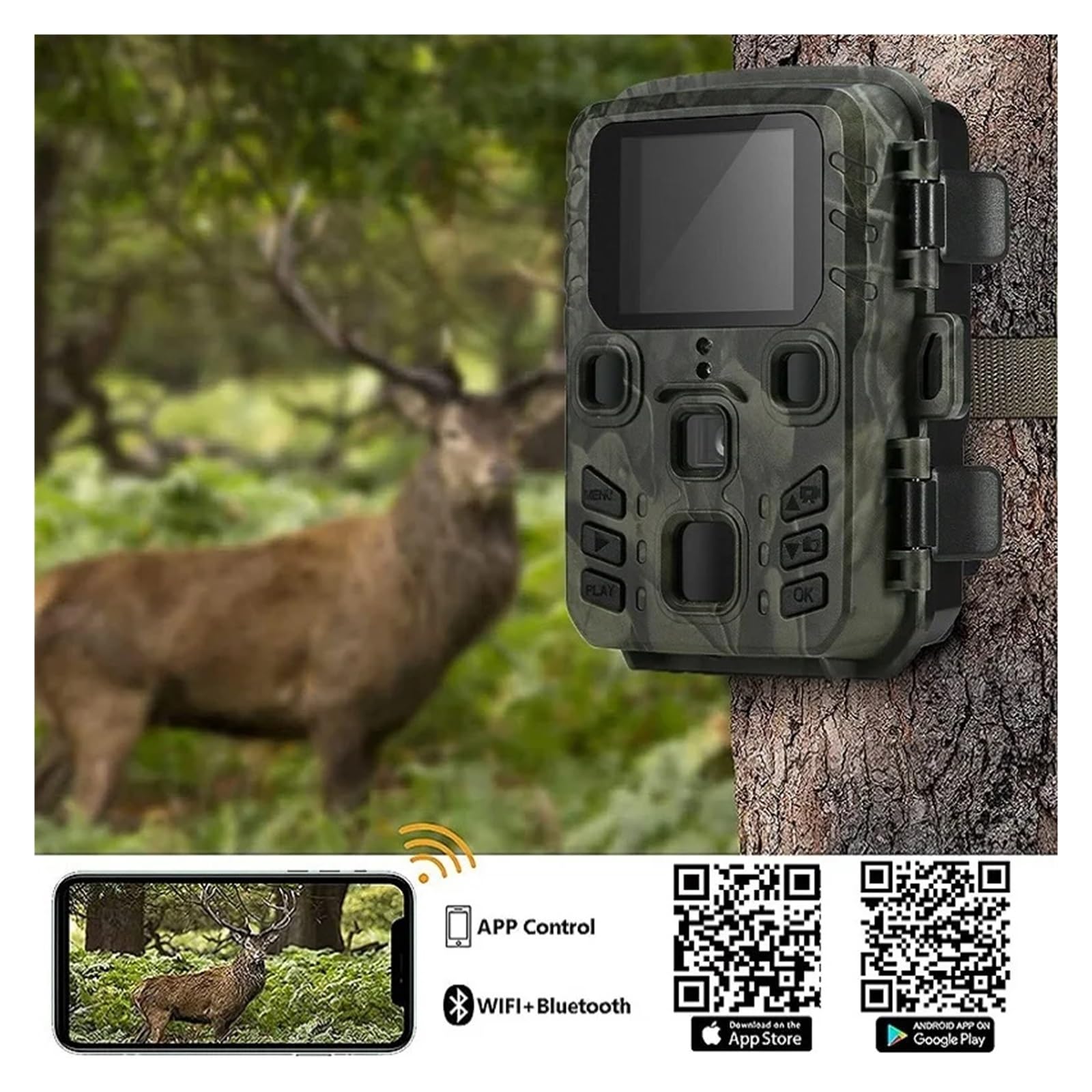 Zewnętrzna Aplikacja WIFI 4K/2,7K 36MP/24MP Kamera Obserwacyjna Wildlife Noktowizor Na Podczerwień Aktywowany Ruchem IP65 Pułapka Do Gier Wodoodporna WyraźNe Obrazy I Filmy(Light green)