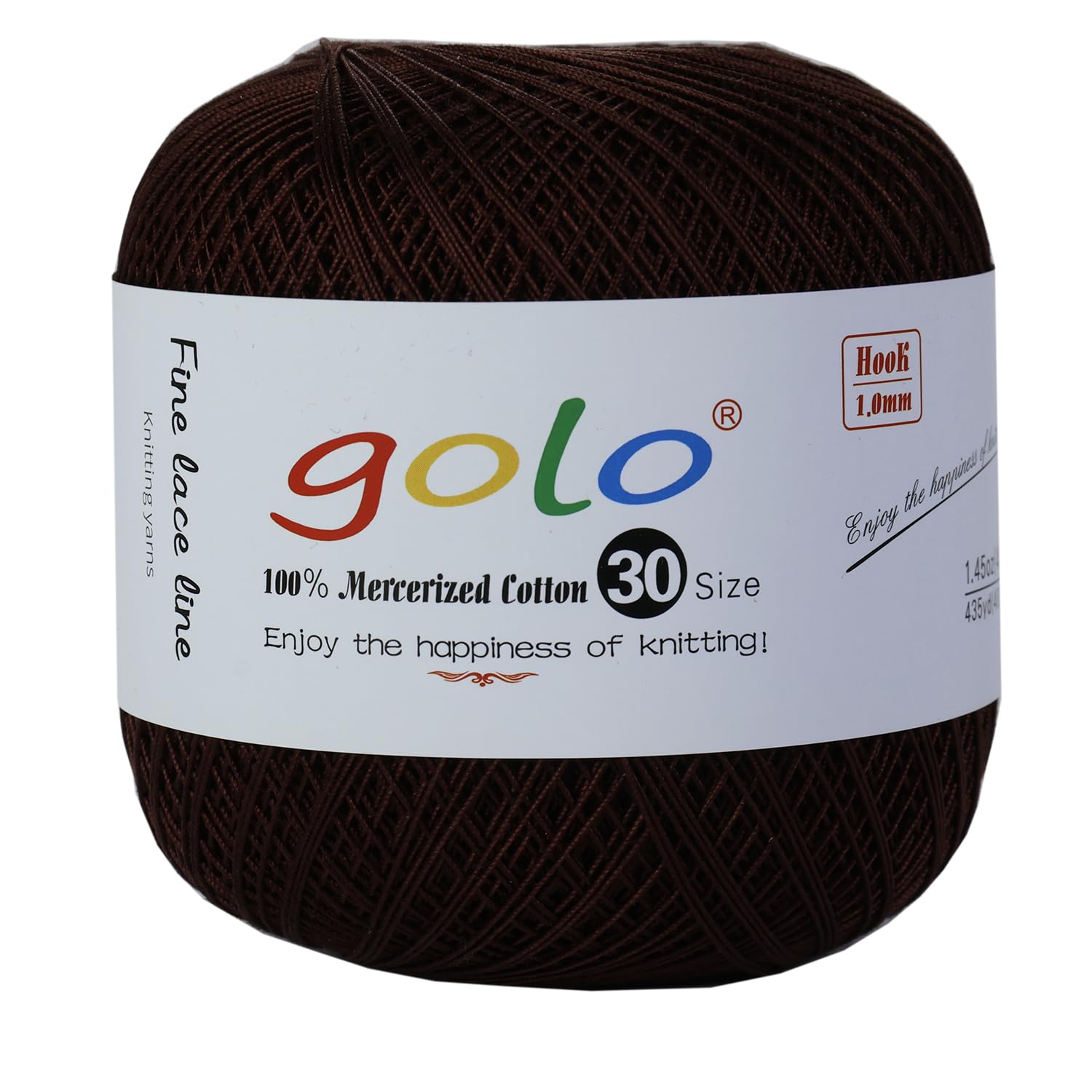 golo Crochet Thread Size 30 Yarn for Hand Kniting Yarn for Tatting Grape Brown 228
