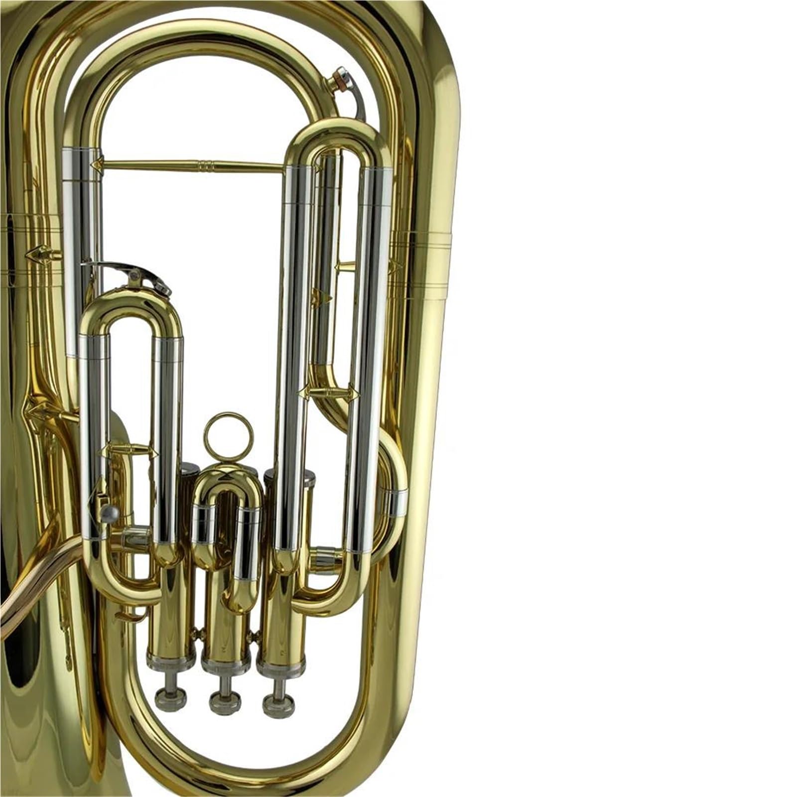 Euphonium Débutant Branches D'embouchure En Bronze Phosphoreux Plaqué Or Tuyaux D'accord En Cupronickel Et Euphonium À Trois Pistons