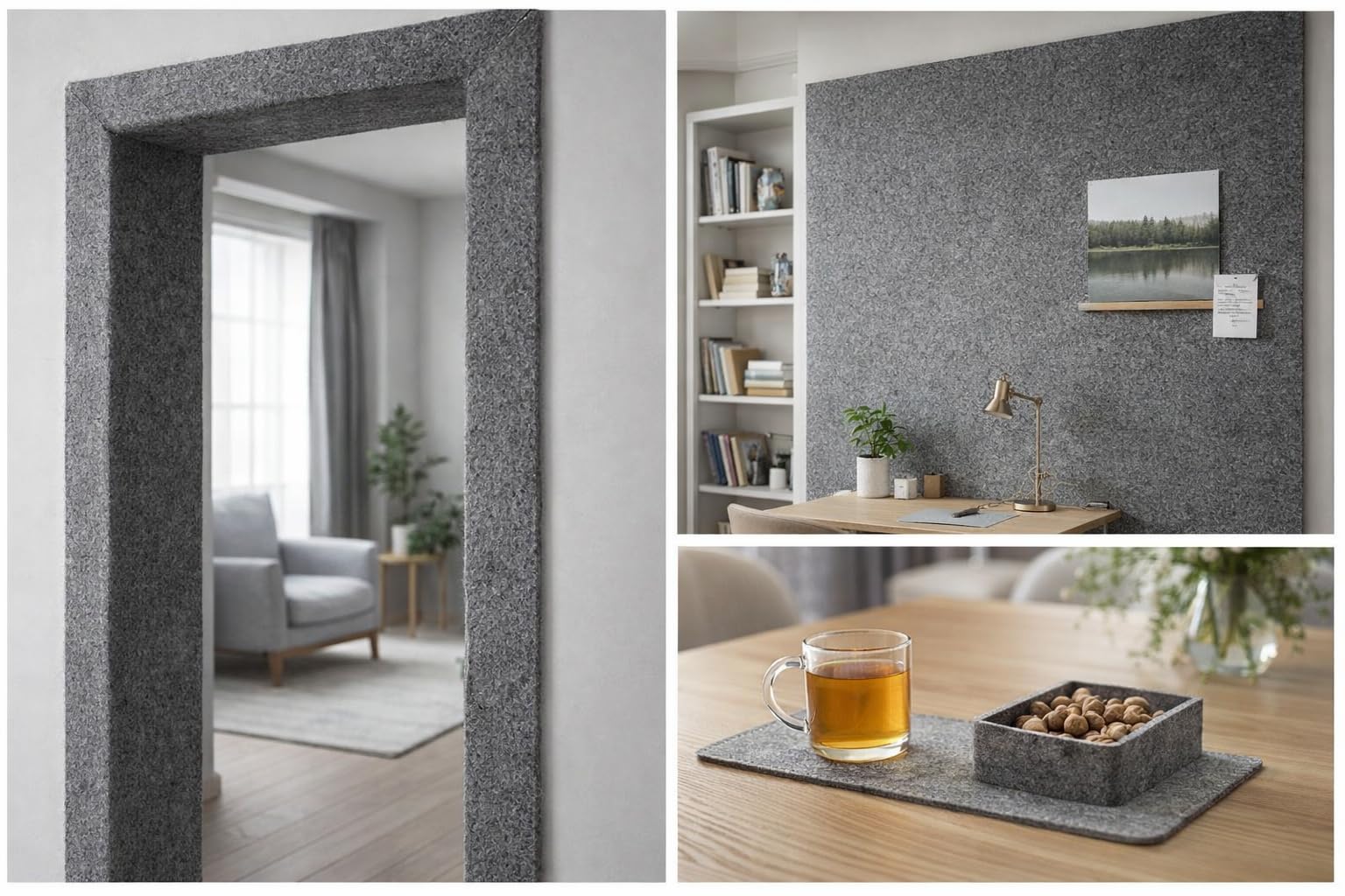Bertoni Tissu en feutre gris épais 10 mm - 160 x 75 cm, 1200 g/m² - Feutre polyester robuste pour l'artisanat, l'isolation et l'isolation phonique