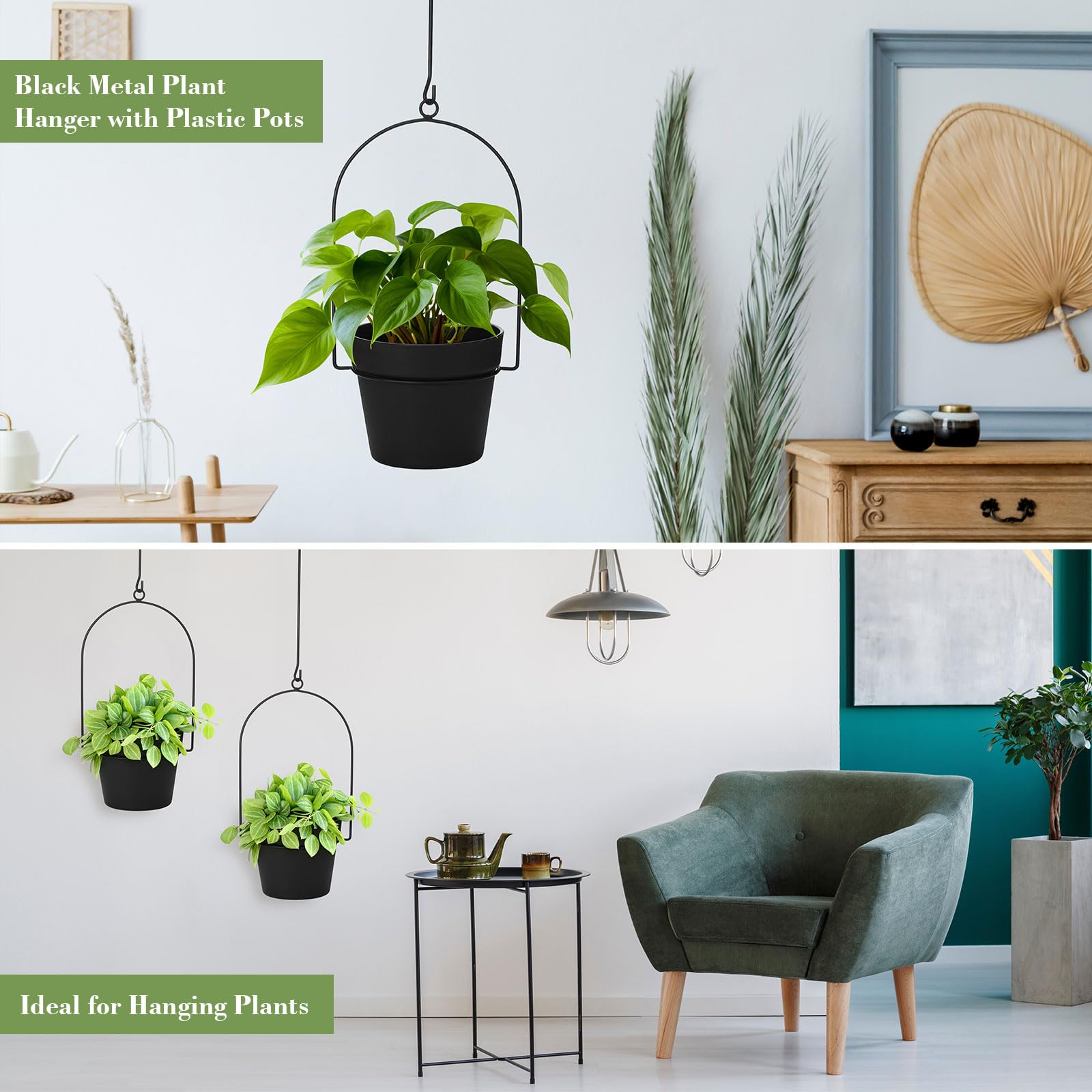 Amazon.co.jp: Hushee ハンギングポット 6個パック 植物用 ブラック