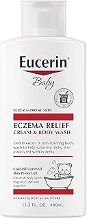 Eucerin Baby Eczema Relief Cream Body Wash, Fragrance Free Eczema Body Wash for Babies with Colloidal Oatmeal, 13.5 Fl Oz Bottle