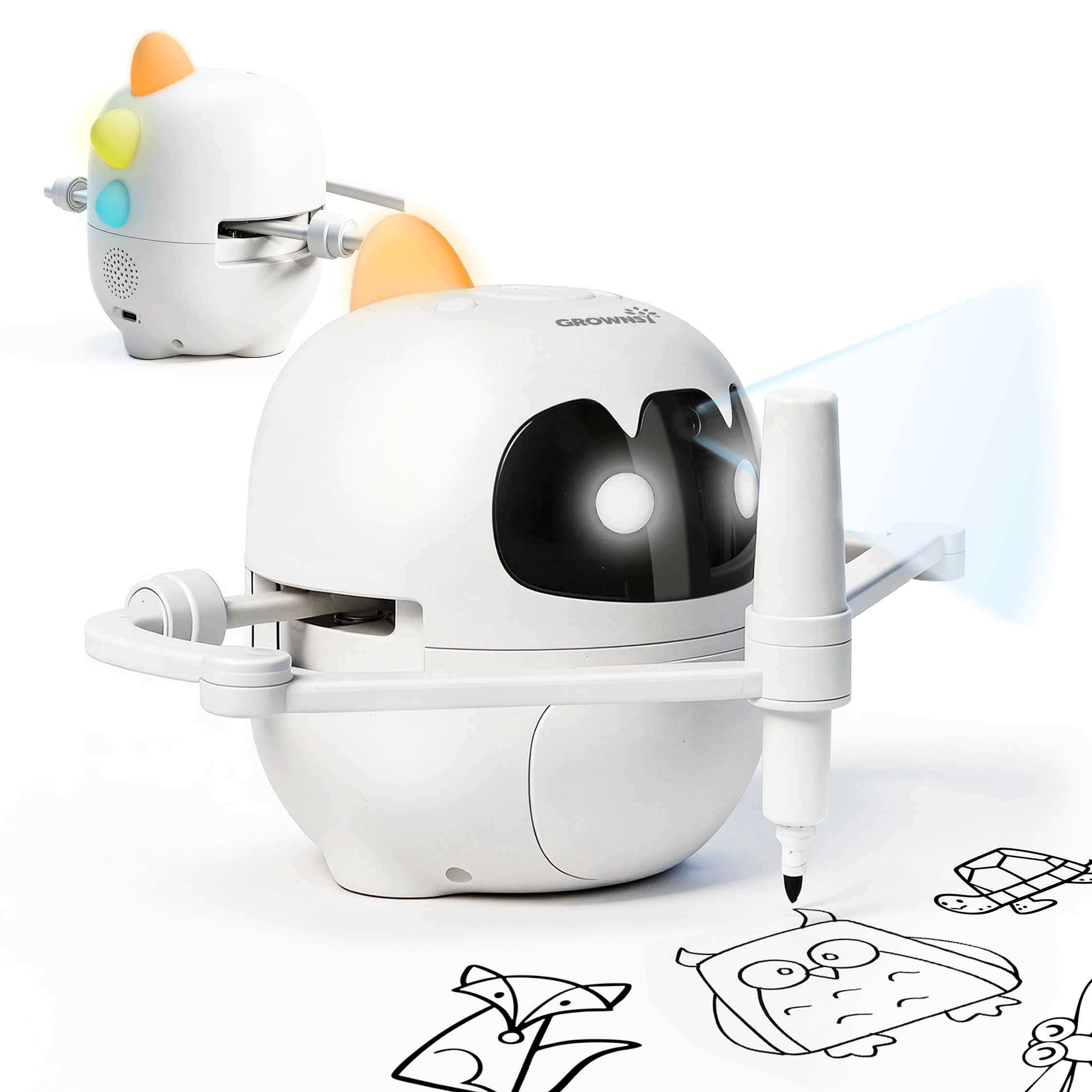 Grownsyofficial US GROWNSY Scan Drawing Robot with 150 Cards, Montessori Learning Toys