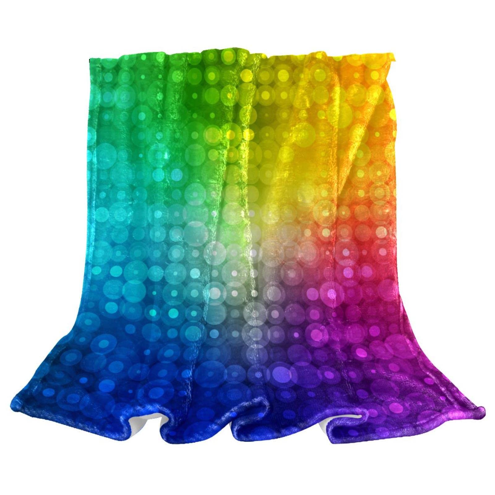Couverture polaire de literie motif arc-en-ciel pour le sol de la chambre
