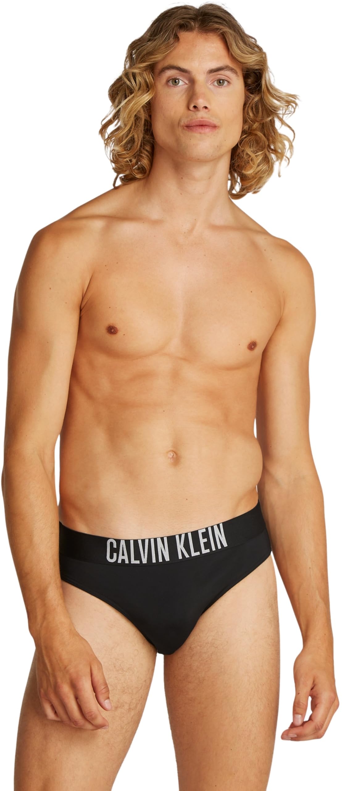 Calvin Klein Men's Black (Pvh Black) ’S Swim Briefs With Logo Waistband, S