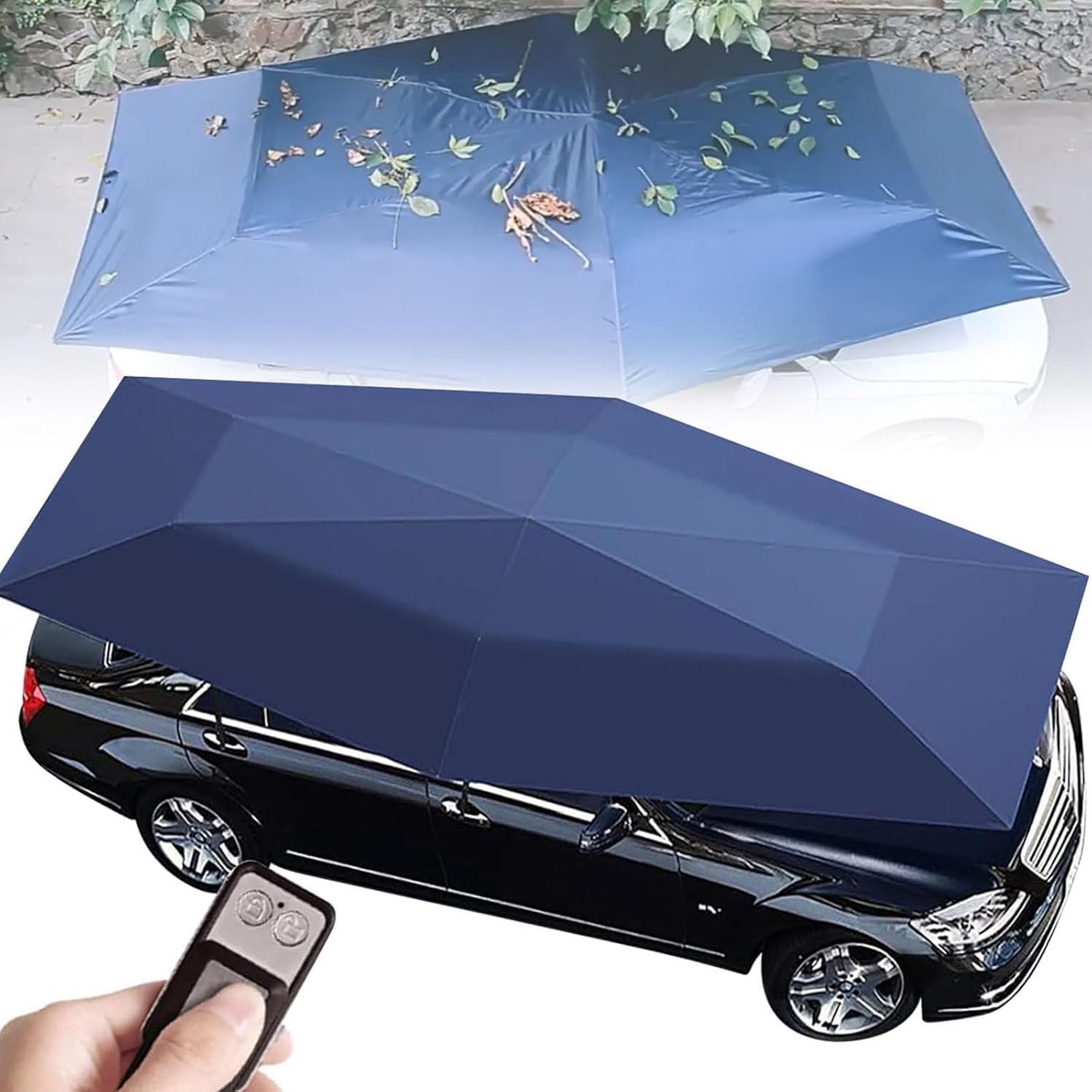 Suyaoquant Fully Automatic Car Tent,Portable Car Umbrella Sun Shade Cover Tent,4.2m 4.8m 5.2m Electric Universal Carport Sunshade,With Removable Battery,Remote Control