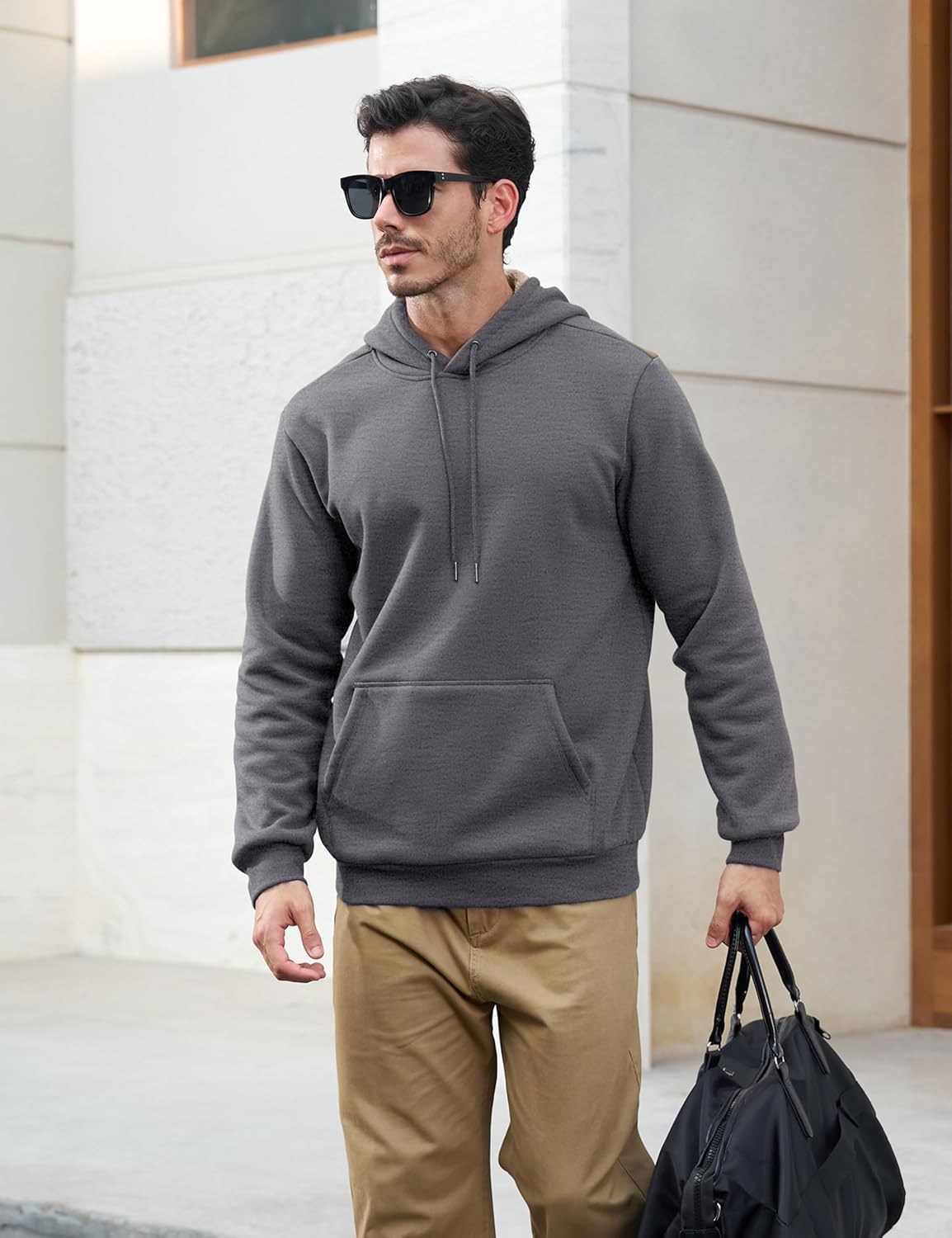 EKLENTSON Hoodies for Men Fleece Pullover Heavyweight Winter Warm Sweatshirts Sherpa Lined Hoodie with Kanga Pocket - Image 2