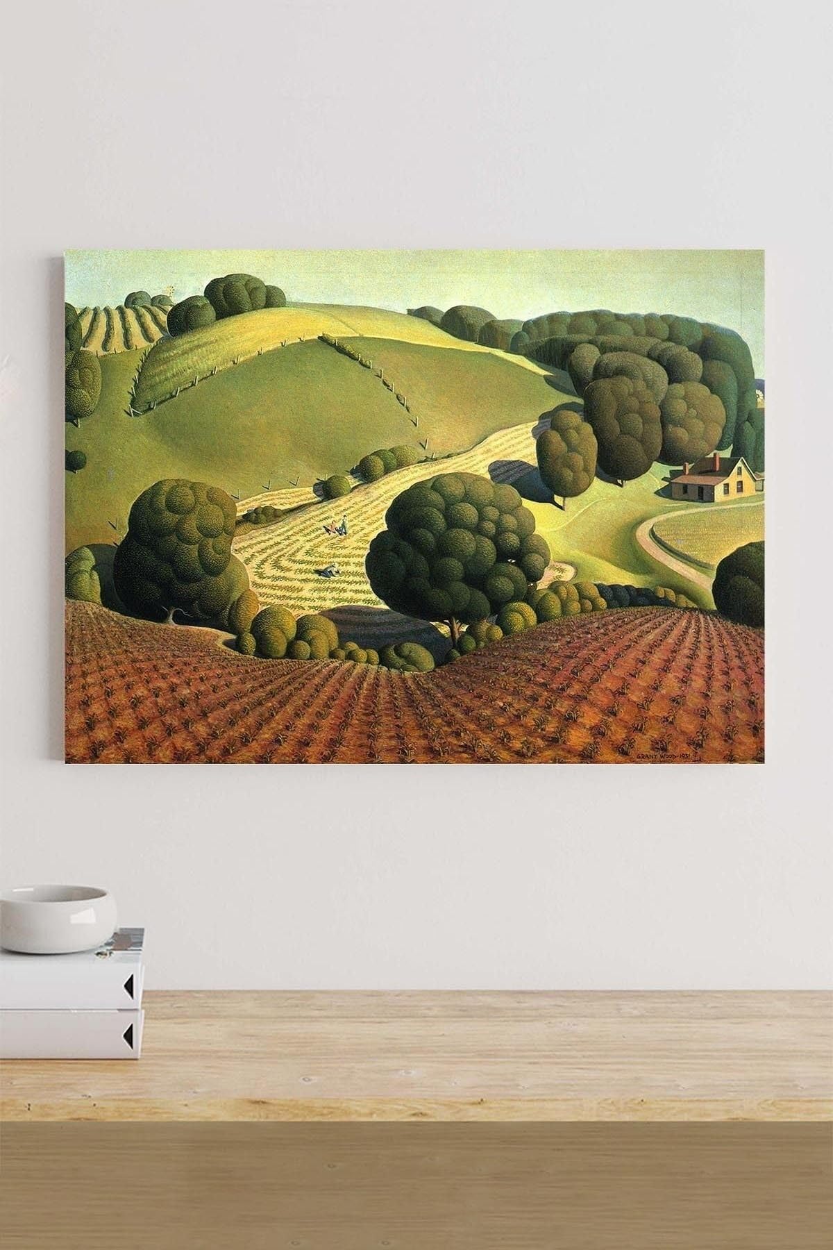 Postermanya (pster19124) Young Corngrant - Grant Wood Sanatsal Kanvas Tablo 40 x 60