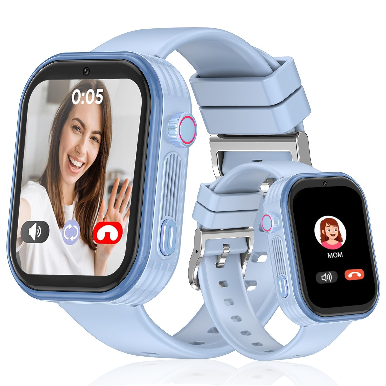 Smartwatch Bambini GPS con SIM, Orologio Gps Bambini HD Video,Telefono, 4G con Videochiamata, SOS, 7 Giochi Sveglia Modalità Classe Contapassi Ottimo Regalo per Bambini e Bambine dai 5 ai 14 anni
