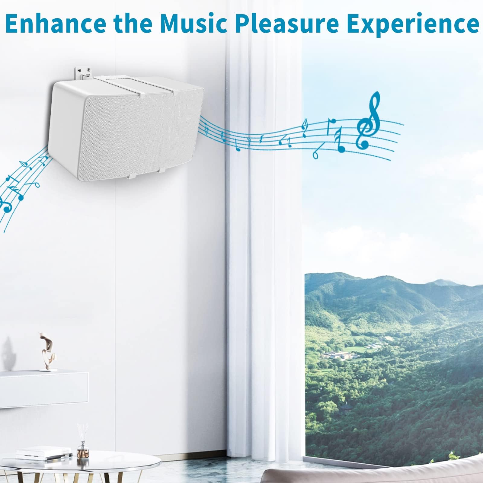 Dinghosen Supporto da parete per altoparlante Sonos Five & Play 5 Gen 2, staffa regolabile inclinabile e girevole per Sonos Play:5 e Sonos Five, bianco