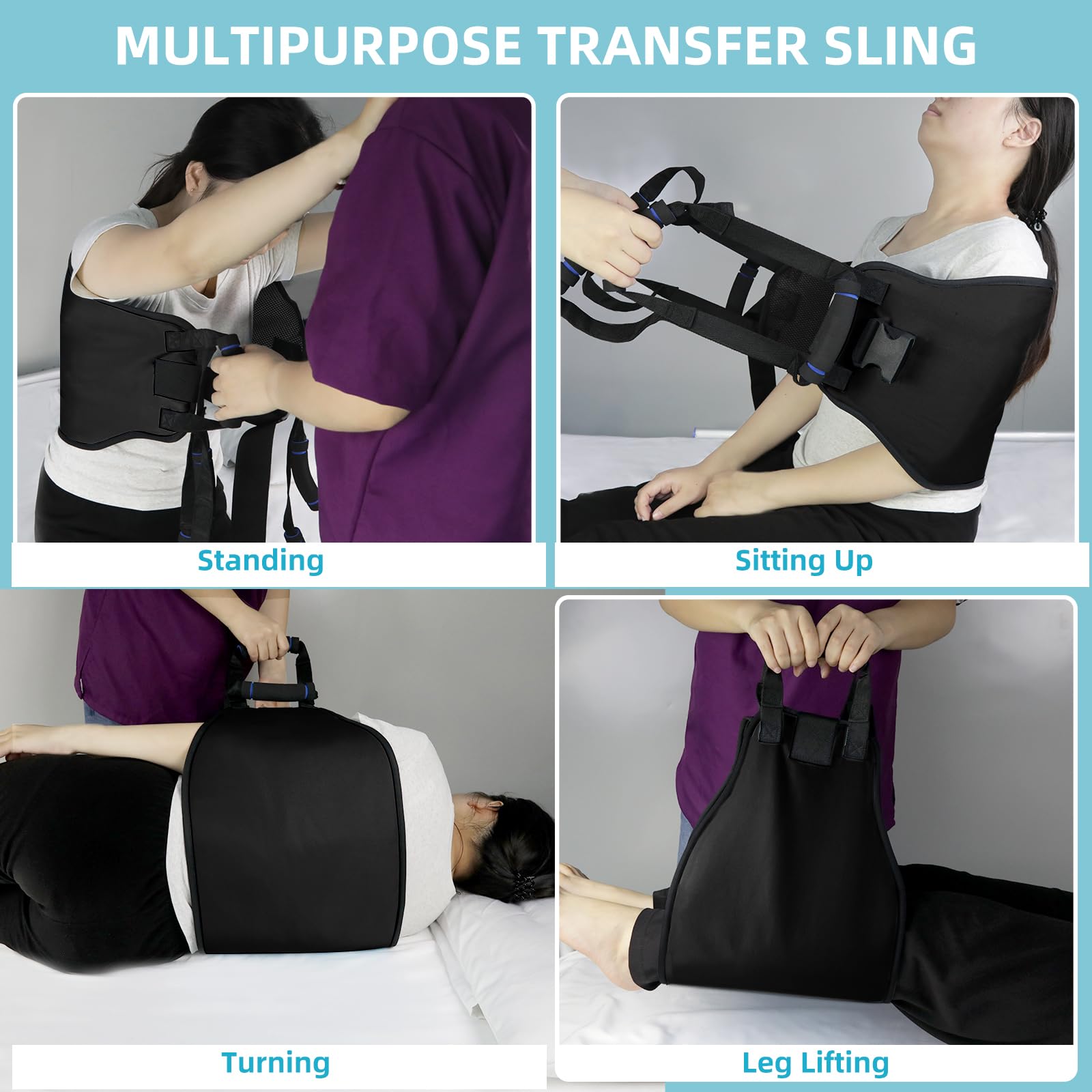 Eslinga De Transferencia, Cinturón Transferencia Para Ancianos Y Discapacitados, Elevación Pacientes, Traslado Cama Resistente, Correa Personas