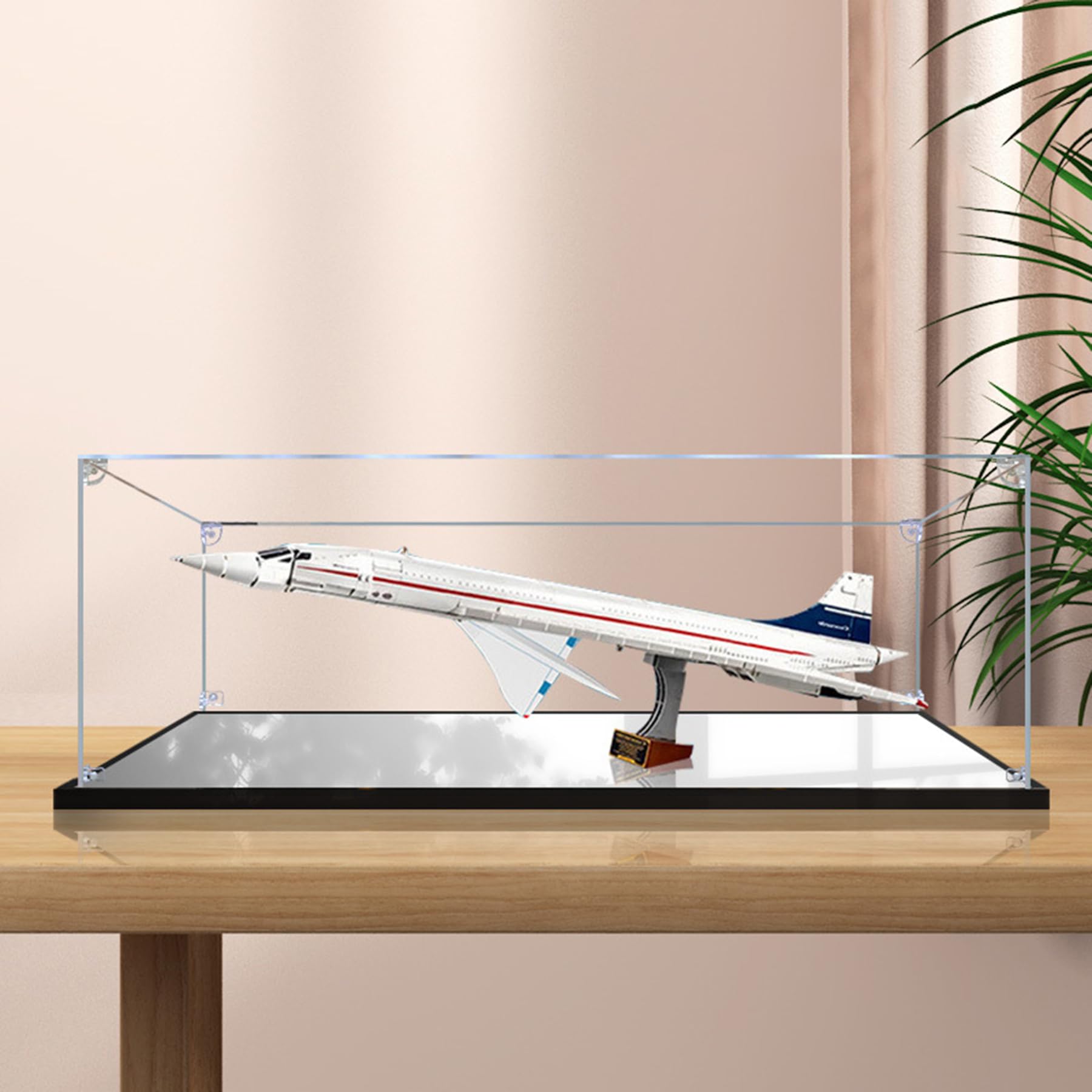 XNSHENGXAN Applicable to Lego 10318 Concorde Acrylic Display Box(43.3*17.7*11.8in), Lego Display Case, Sturdy Protection for Your Collectible,Mirror