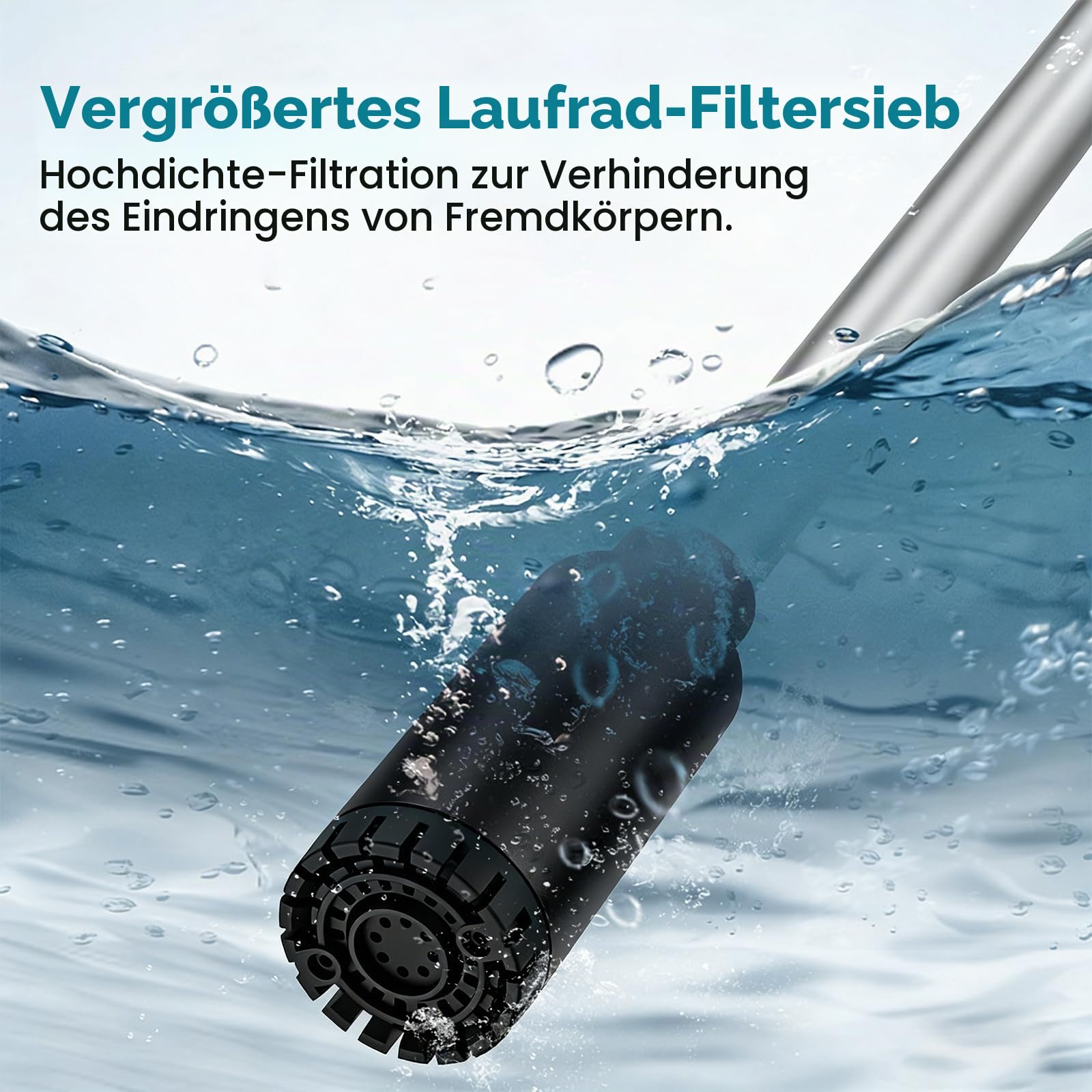 Akku Regenfasspumpe 21V, Regenfasspumpe Akku mit 2×1500mAh Akku und 8m Schlauch, Bürstenlos Motor,3-stufiger Durchfluss, max.Fördermenge 3000 L/h, Förderhöhe 8 m, für Garten Pool Wohnmobil Regentonne