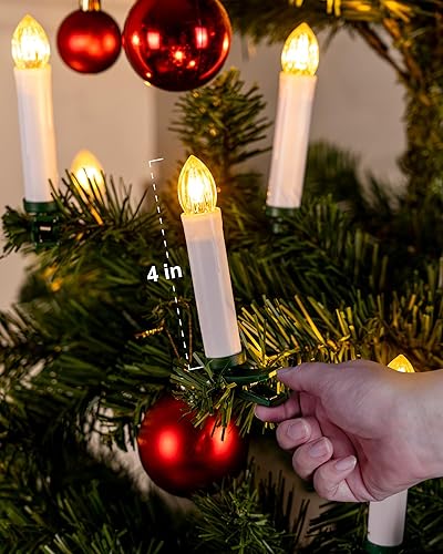 Miniatura 4 de Homemory Velas LED de Navidad, temporizador de 8 horas, 4 pulgadas de diámetro, funciona con pilas, luz blanca cálida, material plástico, paquete de