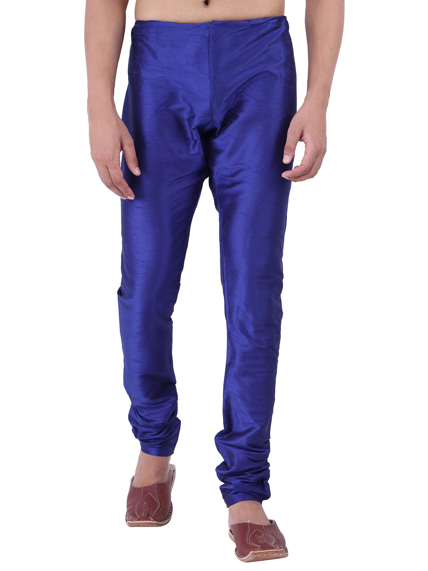 Men's Silk Royal Blue Pyjama-image-33