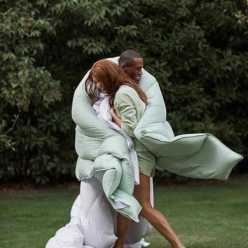 Miniatura 5 de REWARDOWN Kapok - Edredón de plumón tamaño King, relleno de plumón blanco reciclado y relleno de Kapok para todas las estaciones, para dificultad