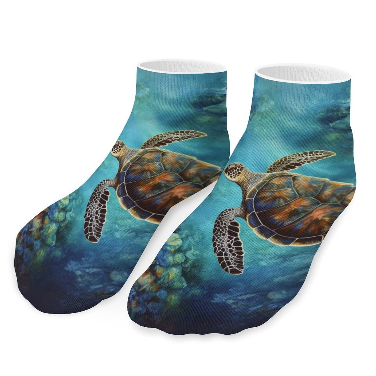 QMNVBDS Sea Turtle Socks Ankle Length Socks Casual Short Socks for Women Men Low Cut Sports Socks Running Socks No Show Socks Ankle Socks Athletic Socks Workout Socks