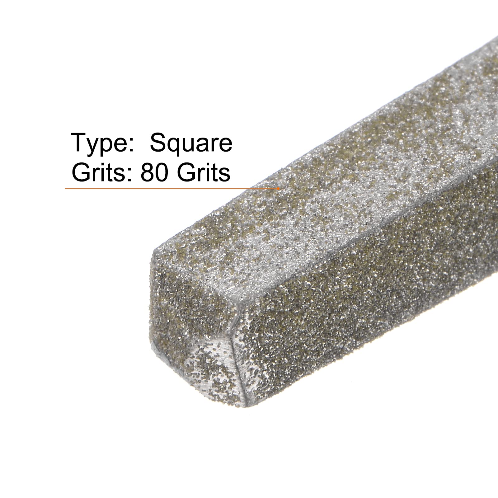 HARFINGTON Lima recubierta de diamante de 12 pulgadas, grano 80, herramientas cuadradas con mango de plástico para metal, vidrio, madera, piedra, pulido, grabado