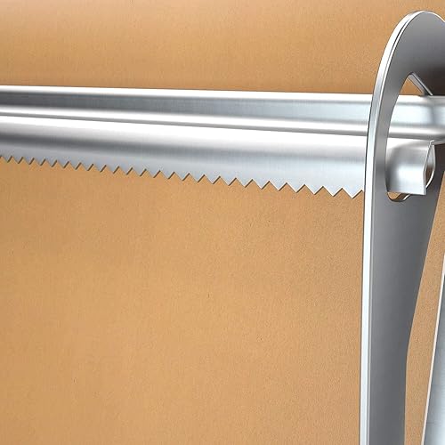 Miniatura 3 de HFS (R) Soporte y dispensador de rollo de papel kraft de 24 pulgadas para colgar en la pared o en la mesa, con barra cortadora, decoración para