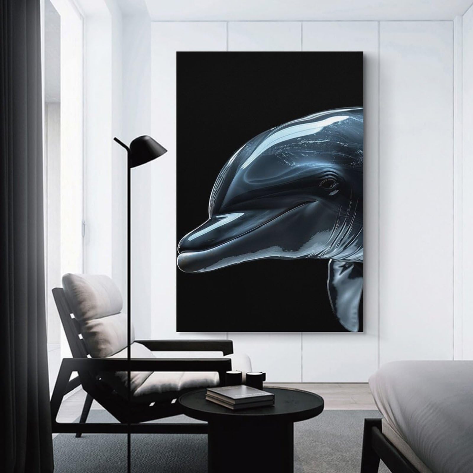 Junmoney Dolphin Room Decor Wall Art, 20x30inch(50x75cm), for Office, Study Or Home Workspace, A Smart Decor Choice for Study Walls