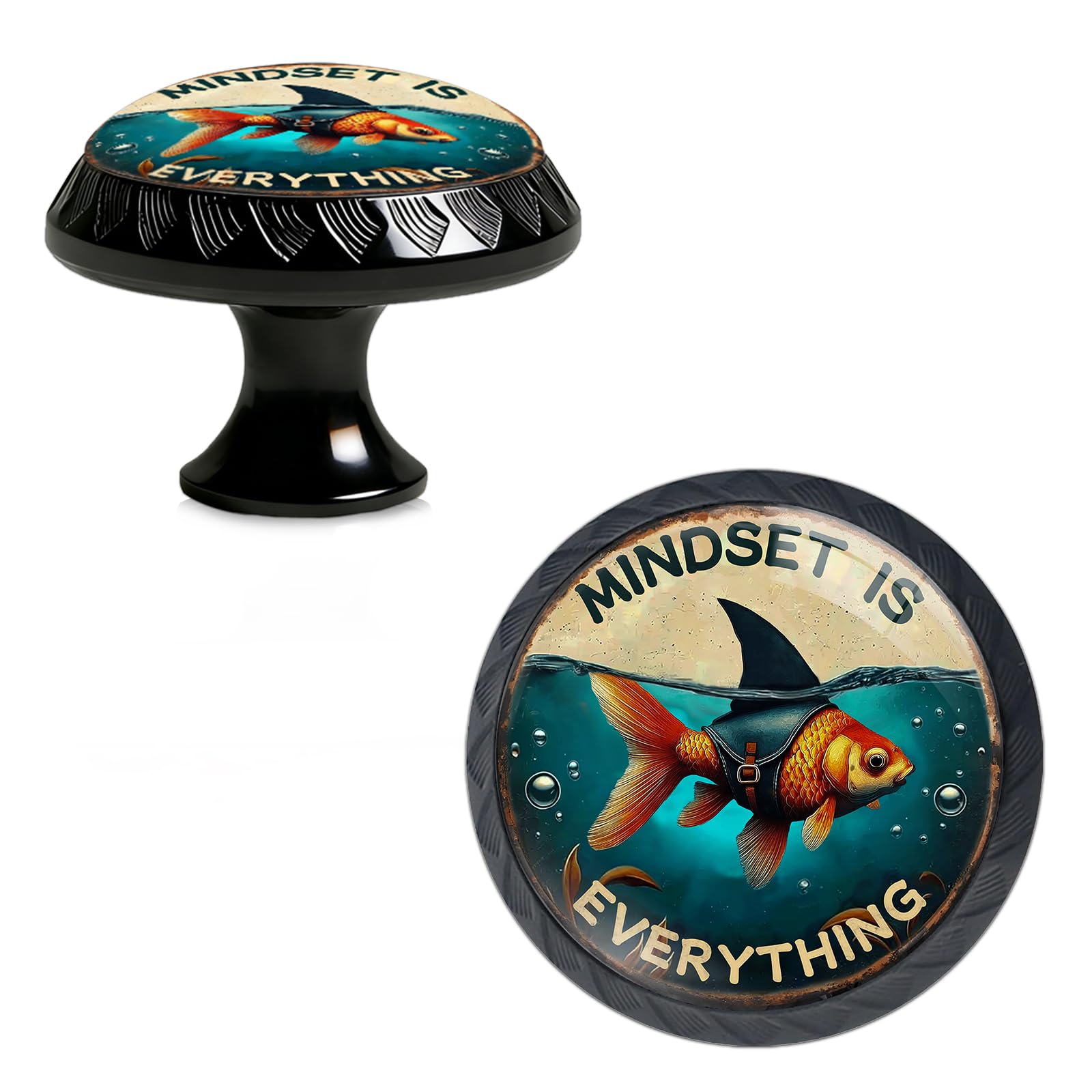 Boutons de tiroir ronds en acrylique Yiruhe Mindset is Everything x4 pour commode