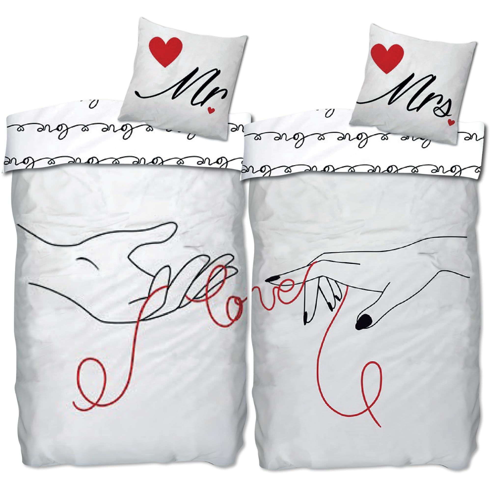 Cadeau de mariage romantique avec la parure de lit couple Beronage