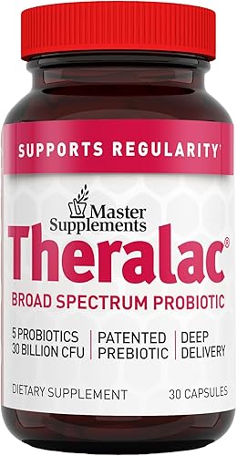 Miniatura 9 de Master Supplements Theralac - 30 cápsulas paquete de 2 probióticos multicepas para una salud intestinal óptima  alivio de gases e hinchazón sin