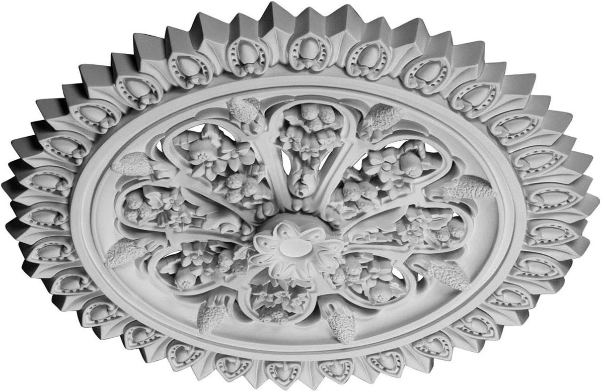 Tор Rаtеd Ekena Millwork CM24LA Lariah Ceiling Medallion, 24 3/4OD 1 3/8ID x 3 1/4P, Factory Primed