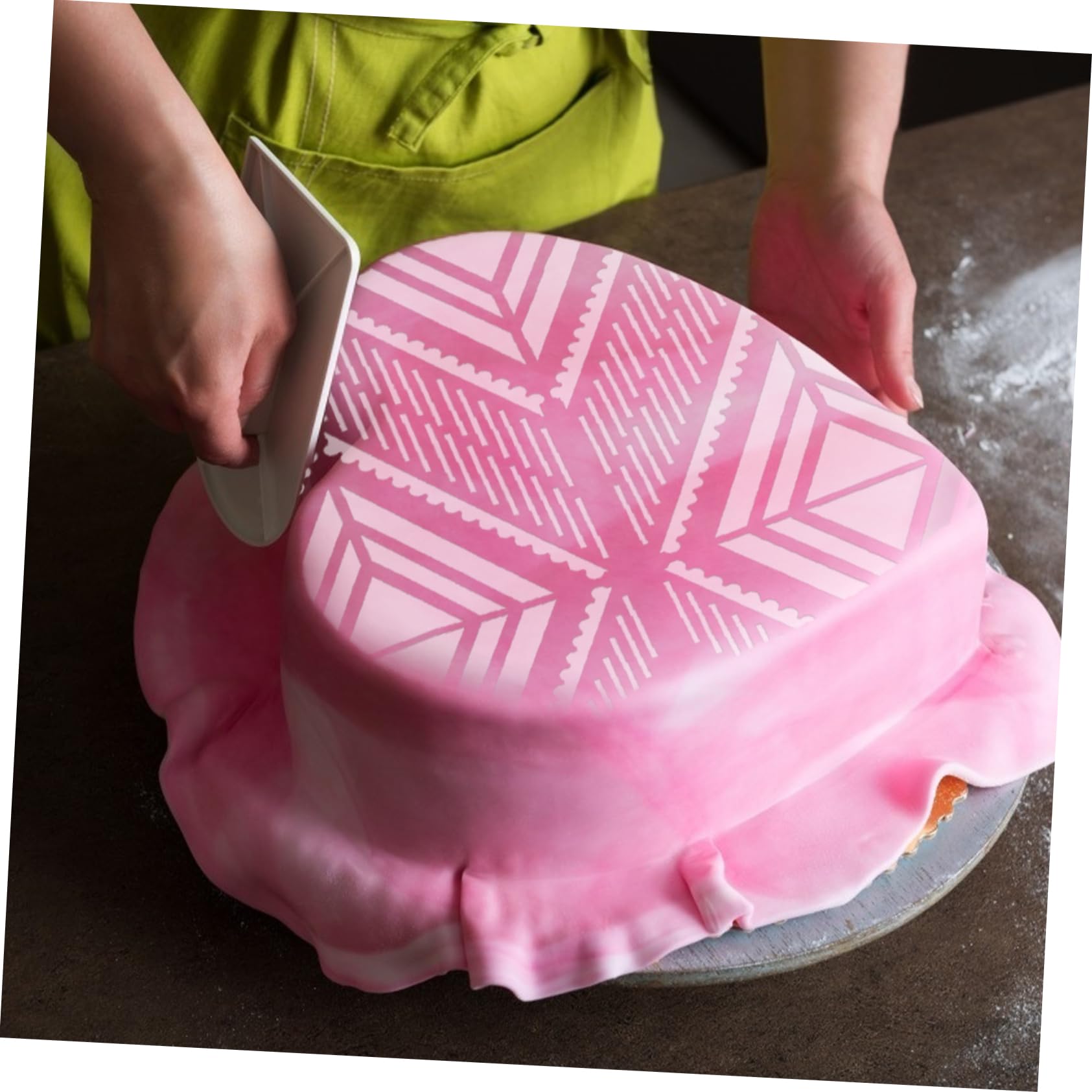 Abaodam 3sets Stencil Per Torte Inossidabile Creativi Per Decorazioni Dolci e Dessert Facile Da Usare e Demoulding Per Feste e Speciali