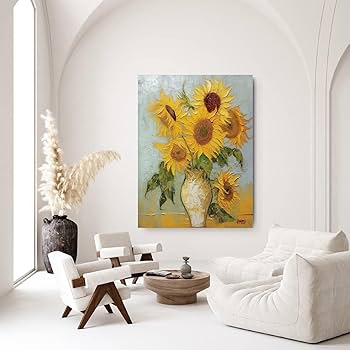 Amazon.com: Jsiluxna Original Abstract SunFlower Painting On