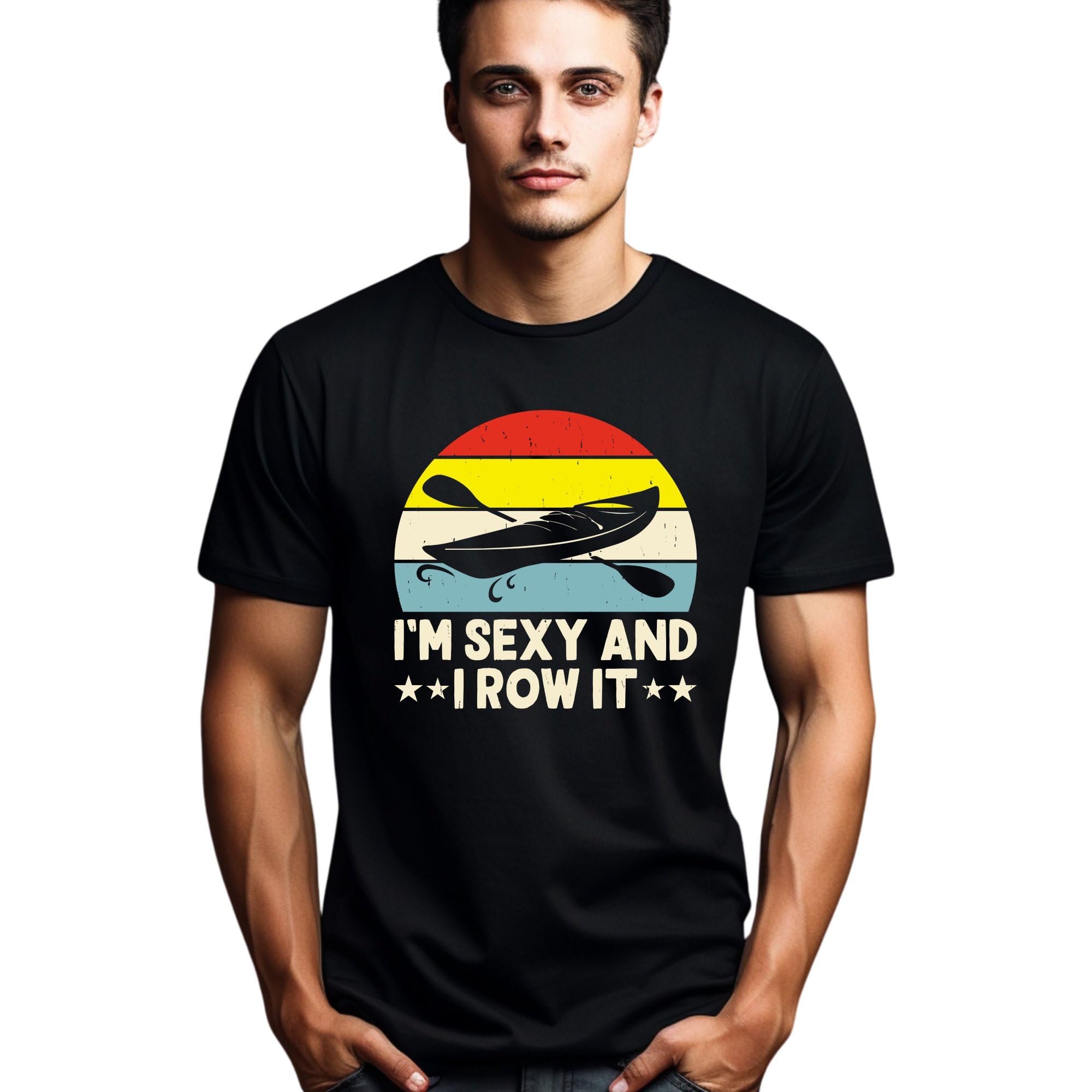 Seek Buy LoveVintage Rowing T-Shirt, Retro Sunset Rowboat Tee, Funny Rowing Quote, Unisex Crew Gift