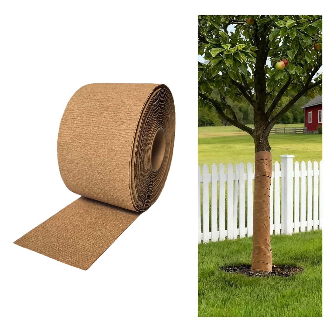 Tree Wrap to Protect Bark, Tree Trunk Protector Paper Wraps - Protect Young Trees from Sunscald, Freeze, Biodegradable Tree Wrap for Winter, Tree Trunk Bandage Protect Against Insects (3.1" x 130')-image-30