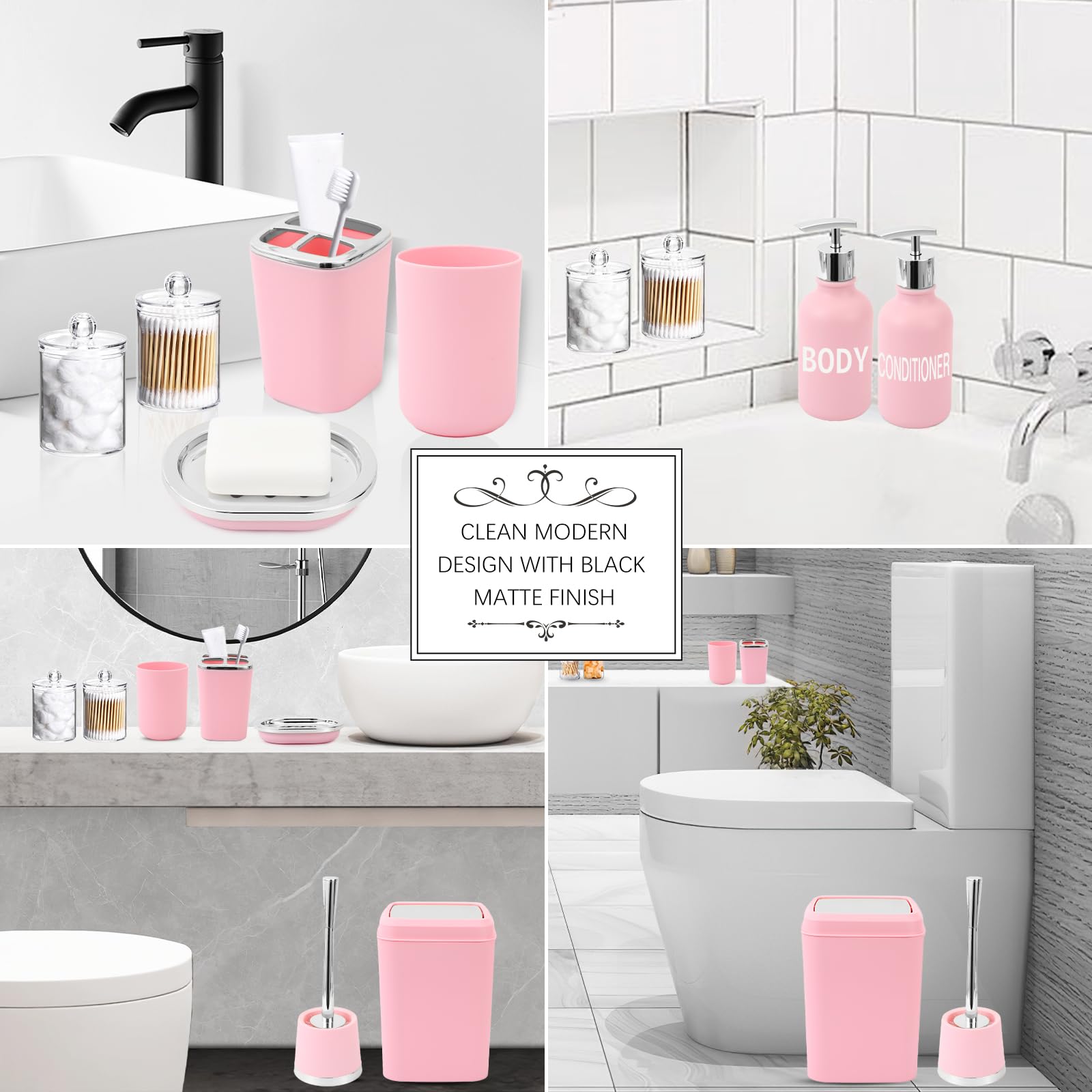 Set Accessori Bagno In Ceramica 4 Pezzi - Beige Sand - Dispenser Sapone, Portaspazzolino, Portasapone, Bicchiere - Stile Bohémien