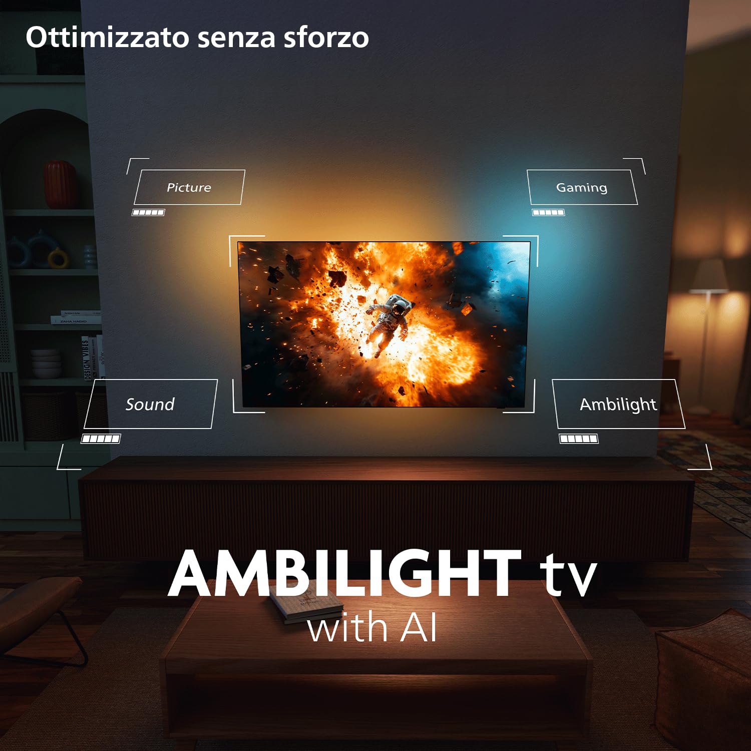 PHILIPS 50PQS9001/12 50 Inch Ambilight 4K QLED Smart TV, Pixel Precise Ultra HD, Titan OS, Dolby Atmos Sound