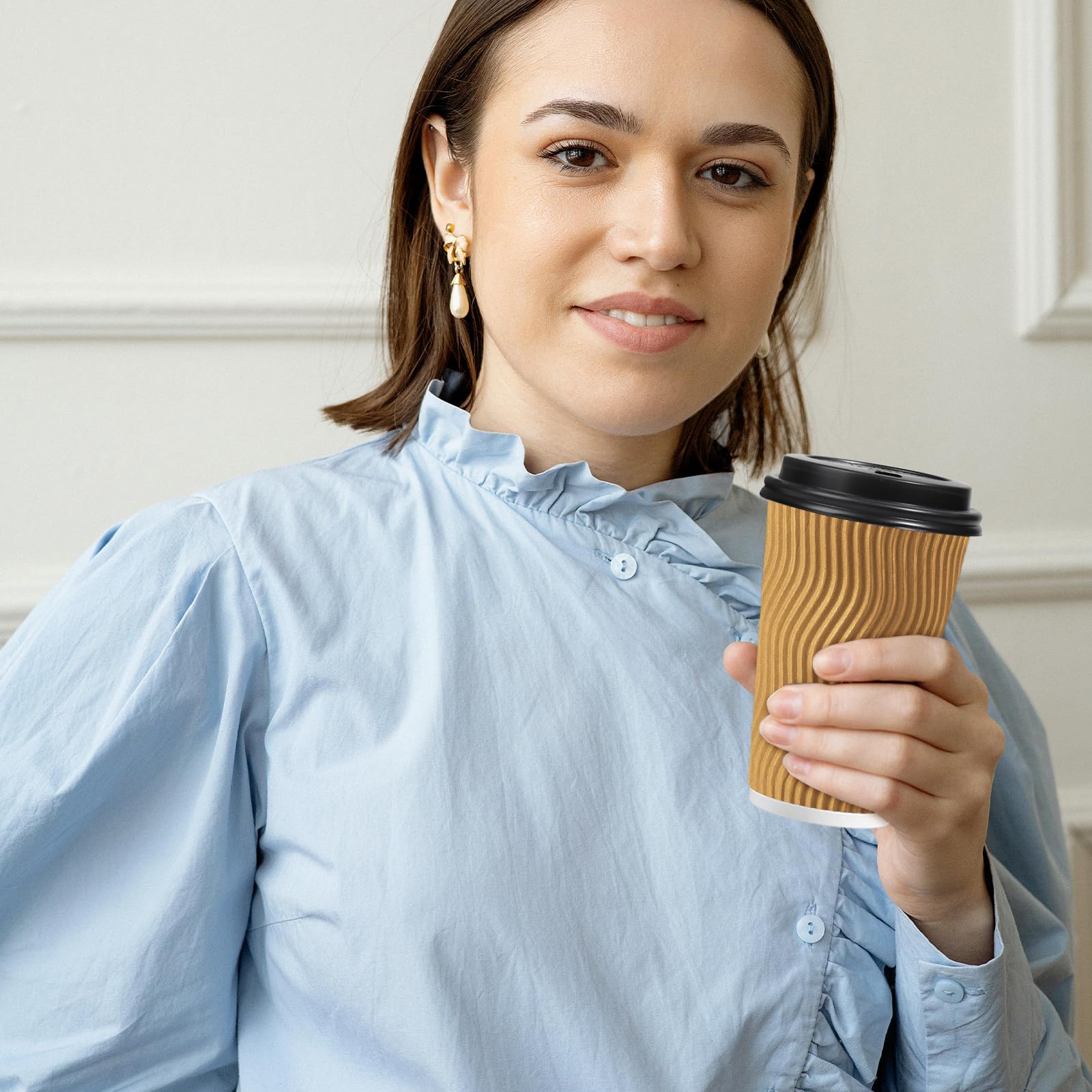 Lamosi 16oz Coffee Cups with Lids - Bulk Pack -5 Lamosi 16oz Coffee Cups with Lids - Bulk Pack -5