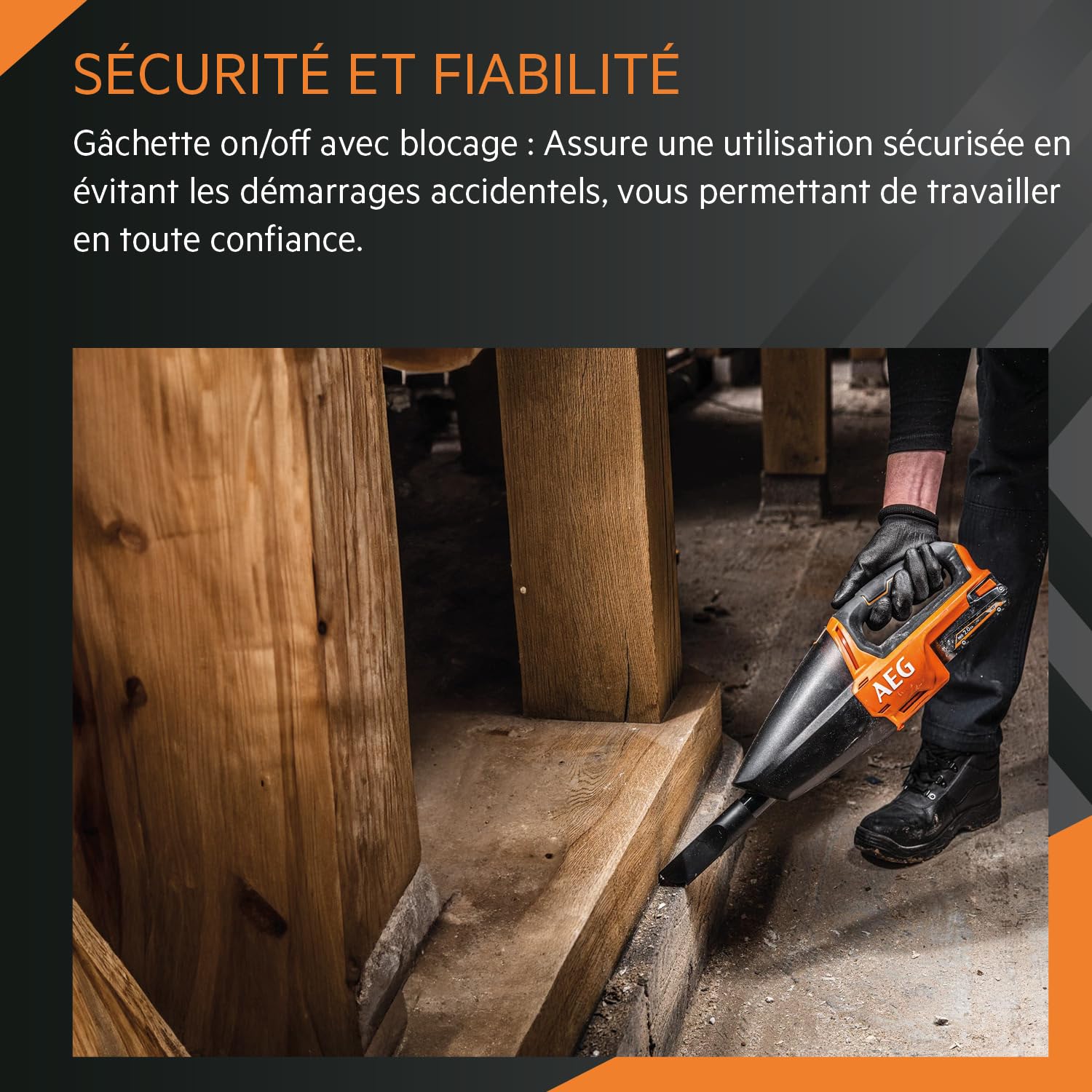 AEG - BHSS18C-0 4935480540, Aspirateur, Orange & Noir, 860 milliliters