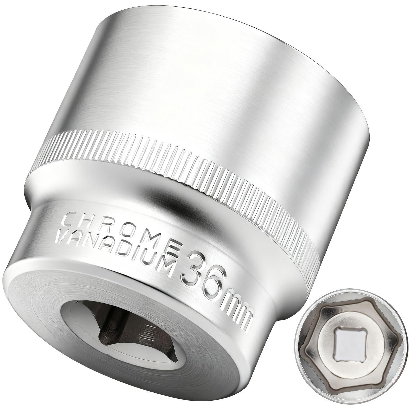 Dakcos 36Mm Socket 1/2" Drive 6 Ponit Wrench Socket Drive Shaft Tool Power Sockets, Cr-Mo