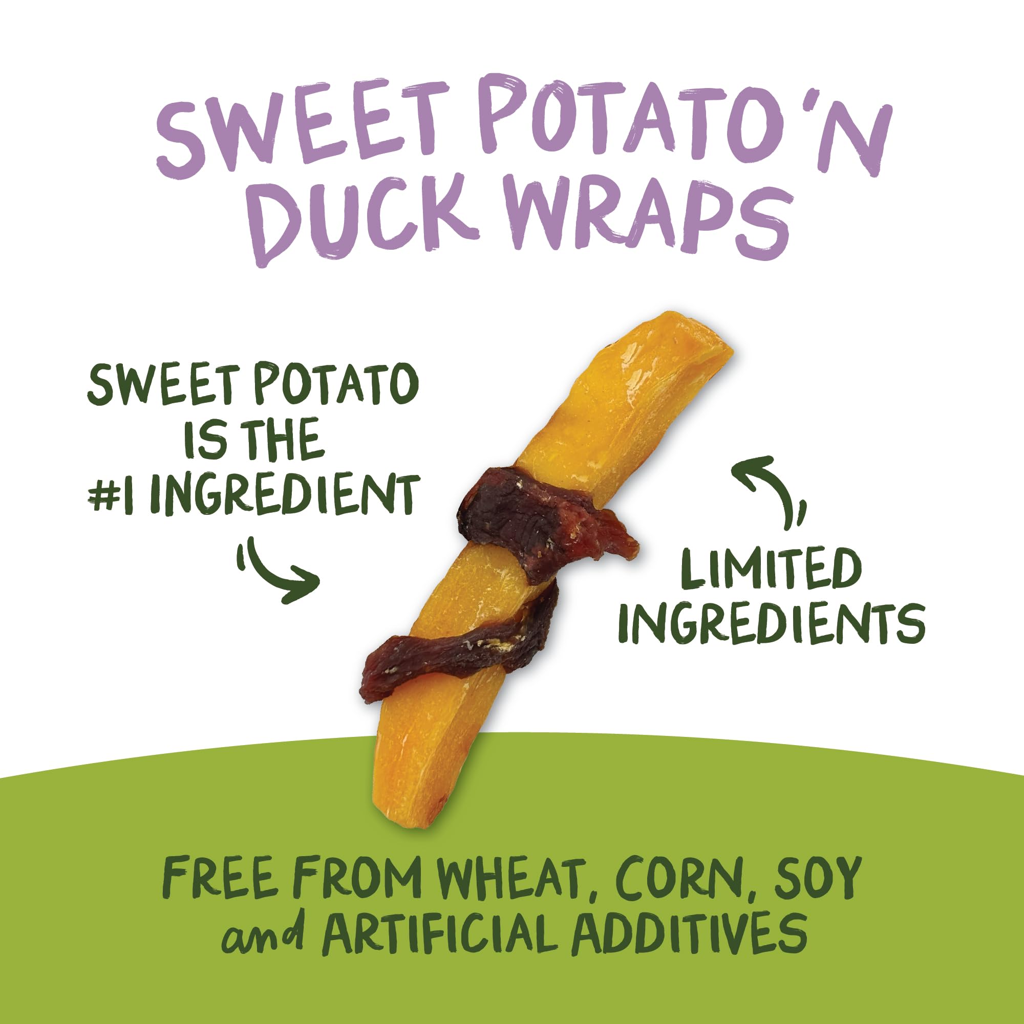 Pet 'n Shape Duck 'n Sweet Potato - Golosinas naturales para perros, pato, 8 onzas, 21208