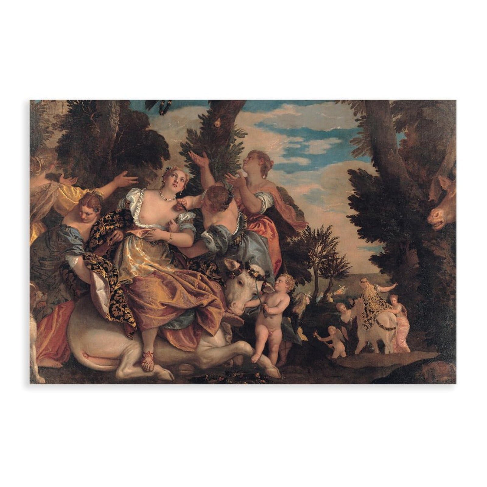 WCYB Rape of Europa by Paolo Veronese Posters Prints Canvas Deco Paintings Wall Art Unframe 24" L X 36" W