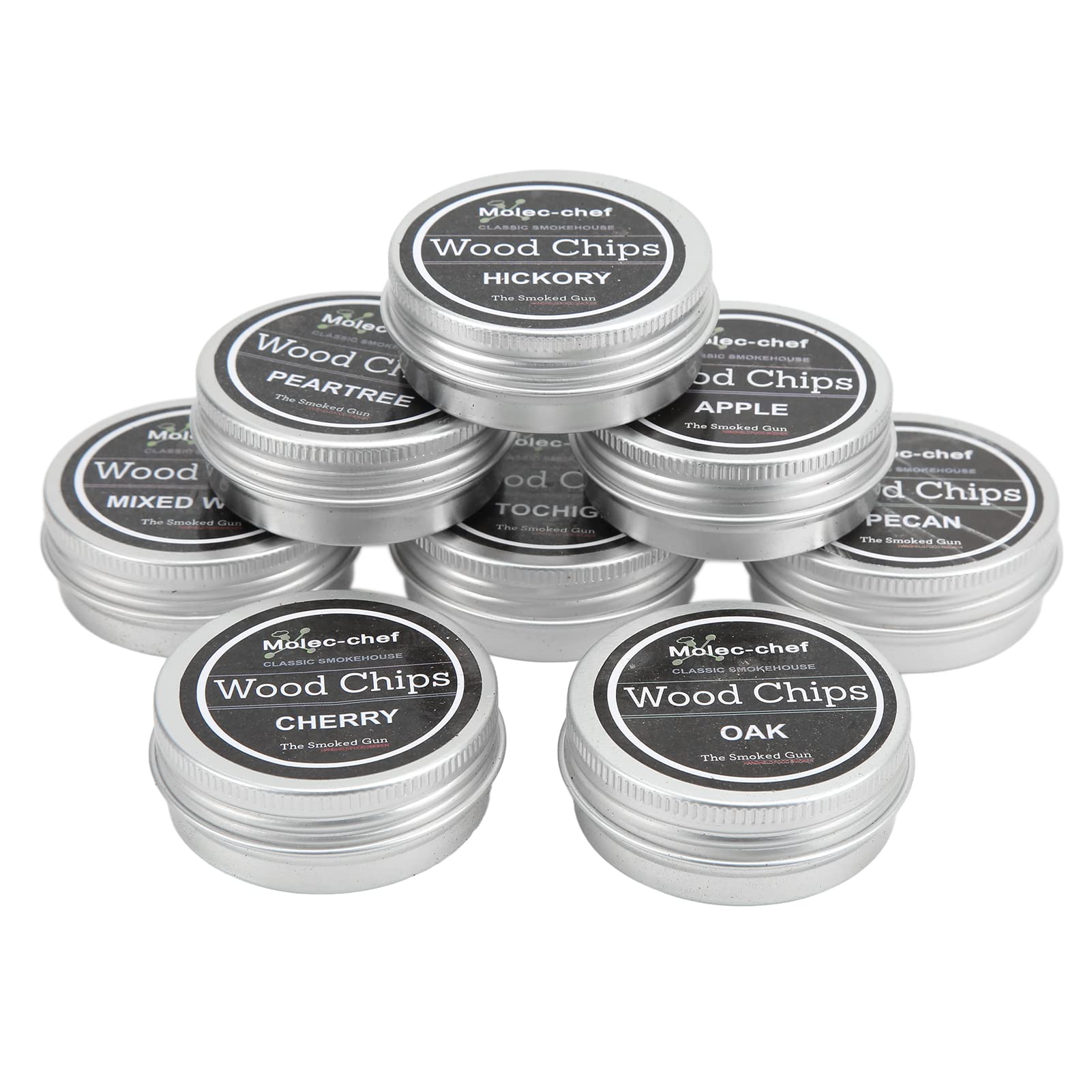 Dpofirs 8PCS Smoking Wood Chips, Cocktail Smoker Kit Applewood, Pecan, Oak, Cherry, Peach, Pear, Pecan for Smoked Drinks