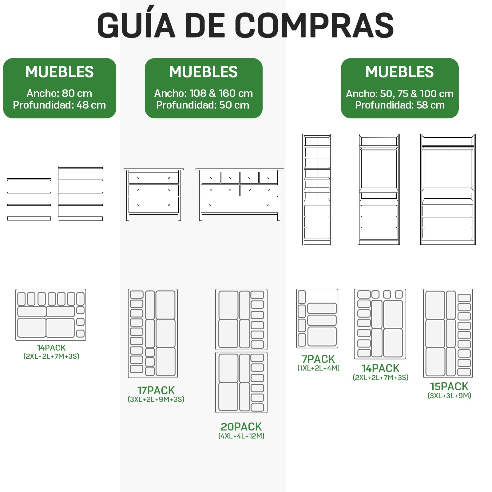 Captainfive organizador de cajones 20 piezas cajas apilables de fieltro para escritorio armario