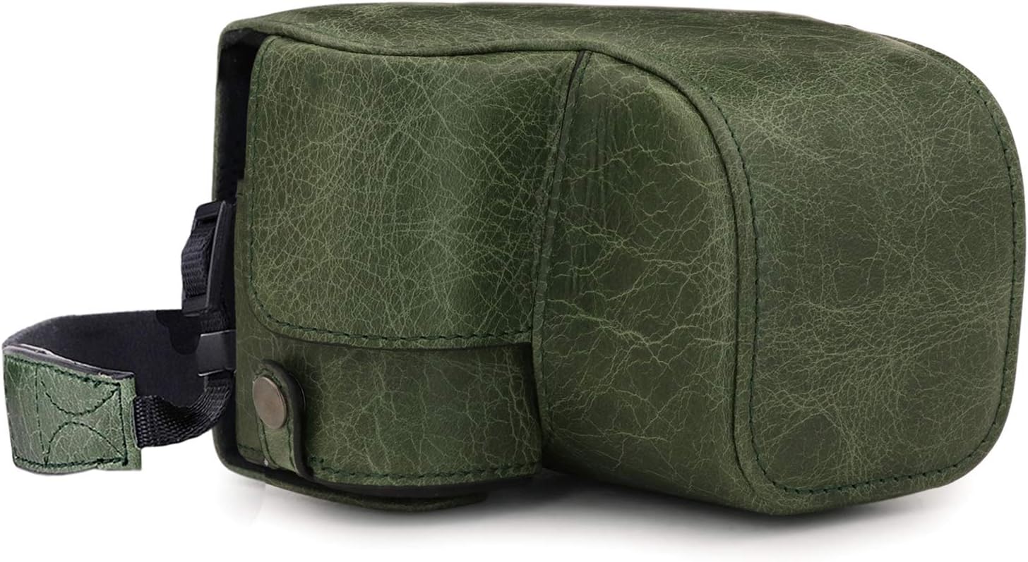 Best Deal 🛒 MegaGear Ever Ready Genuine Leather Camera Case Compatible with Sony Alpha A6100, A6400 (16-50mm)